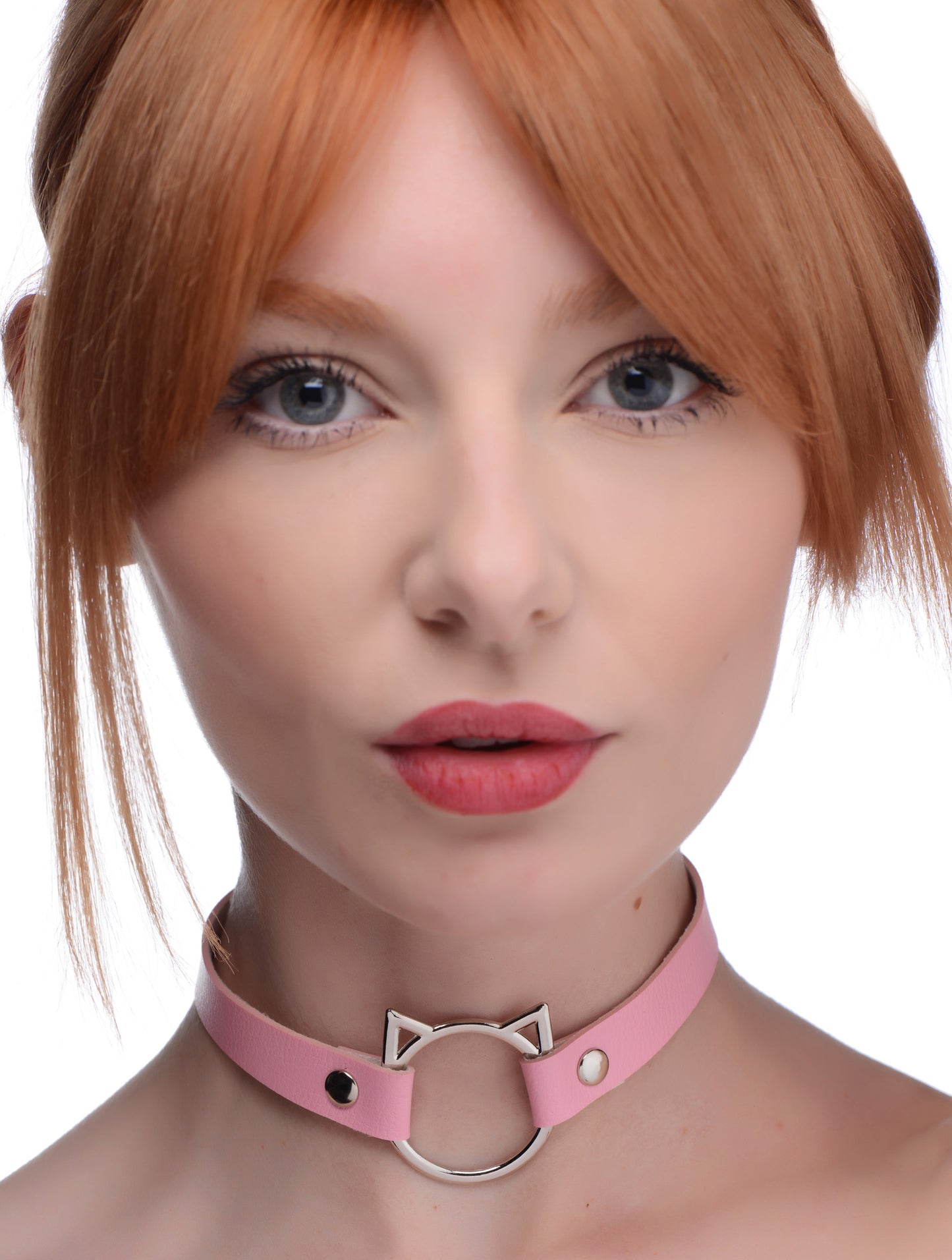 Kinky Kitty Ring Slim Choker - Black