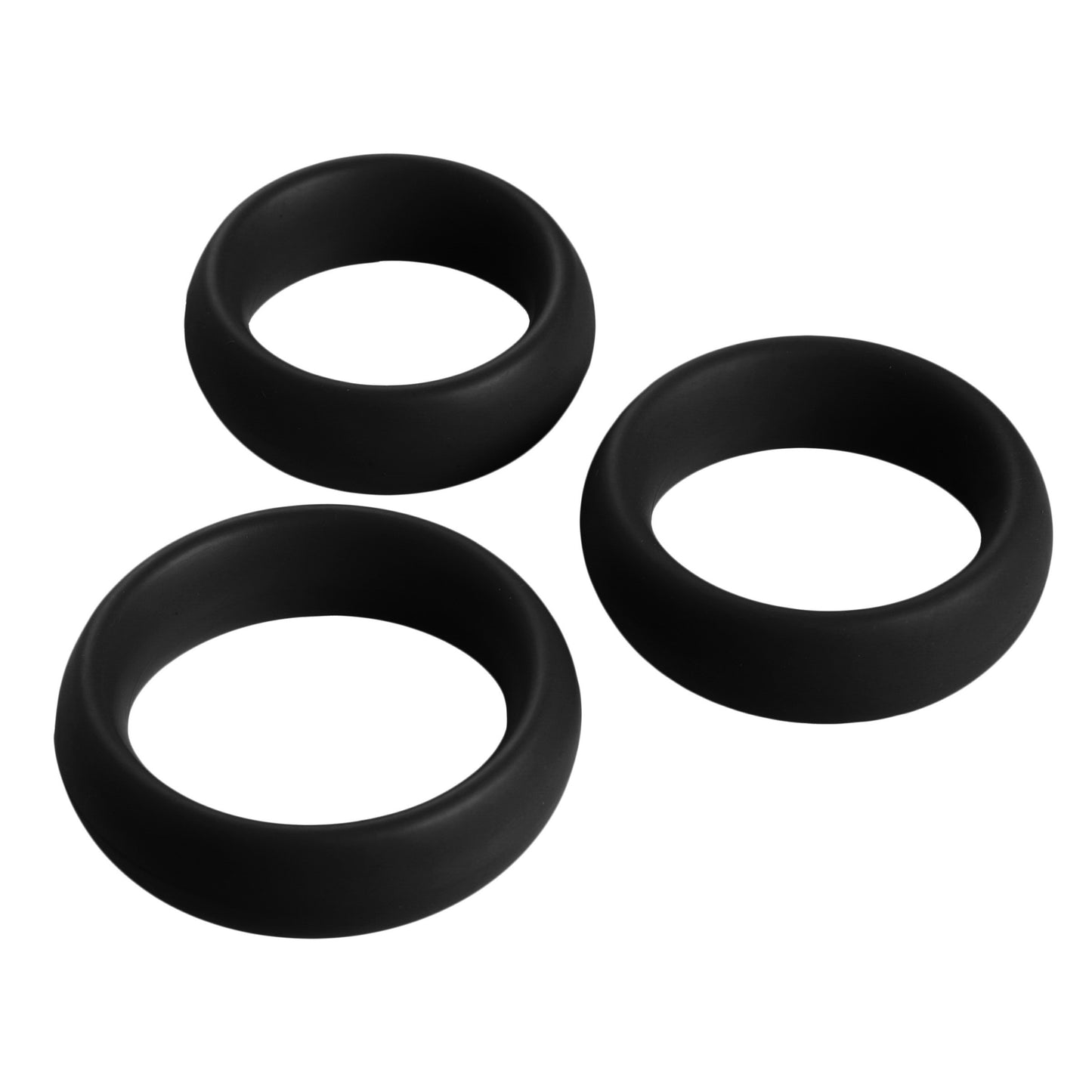 3 Piece Silicone Cock Ring Set - Red