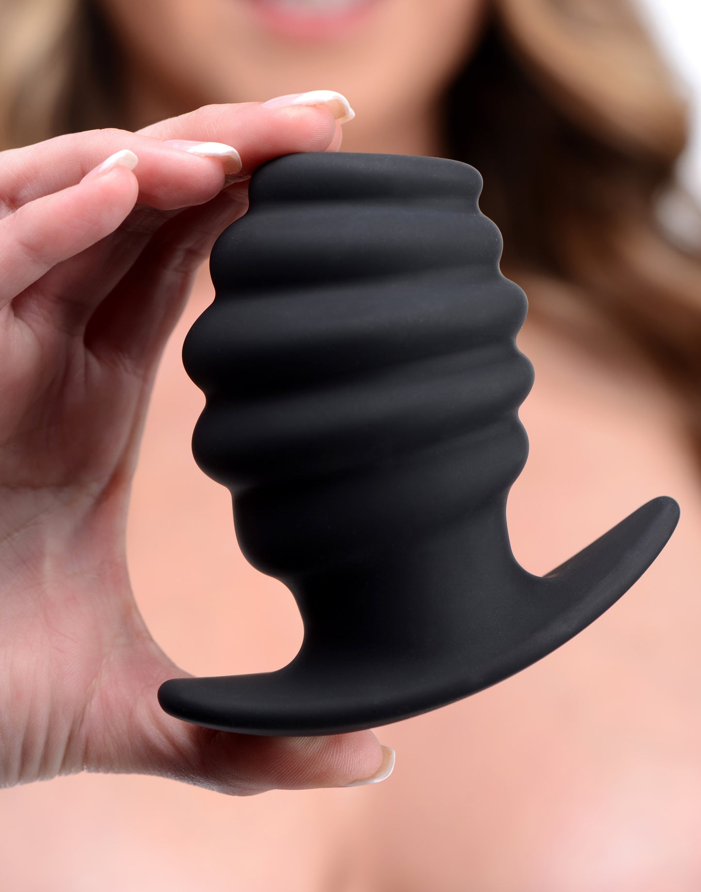 Hive Ass Tunnel Silicone Ribbed Hollow Anal Plug - Small