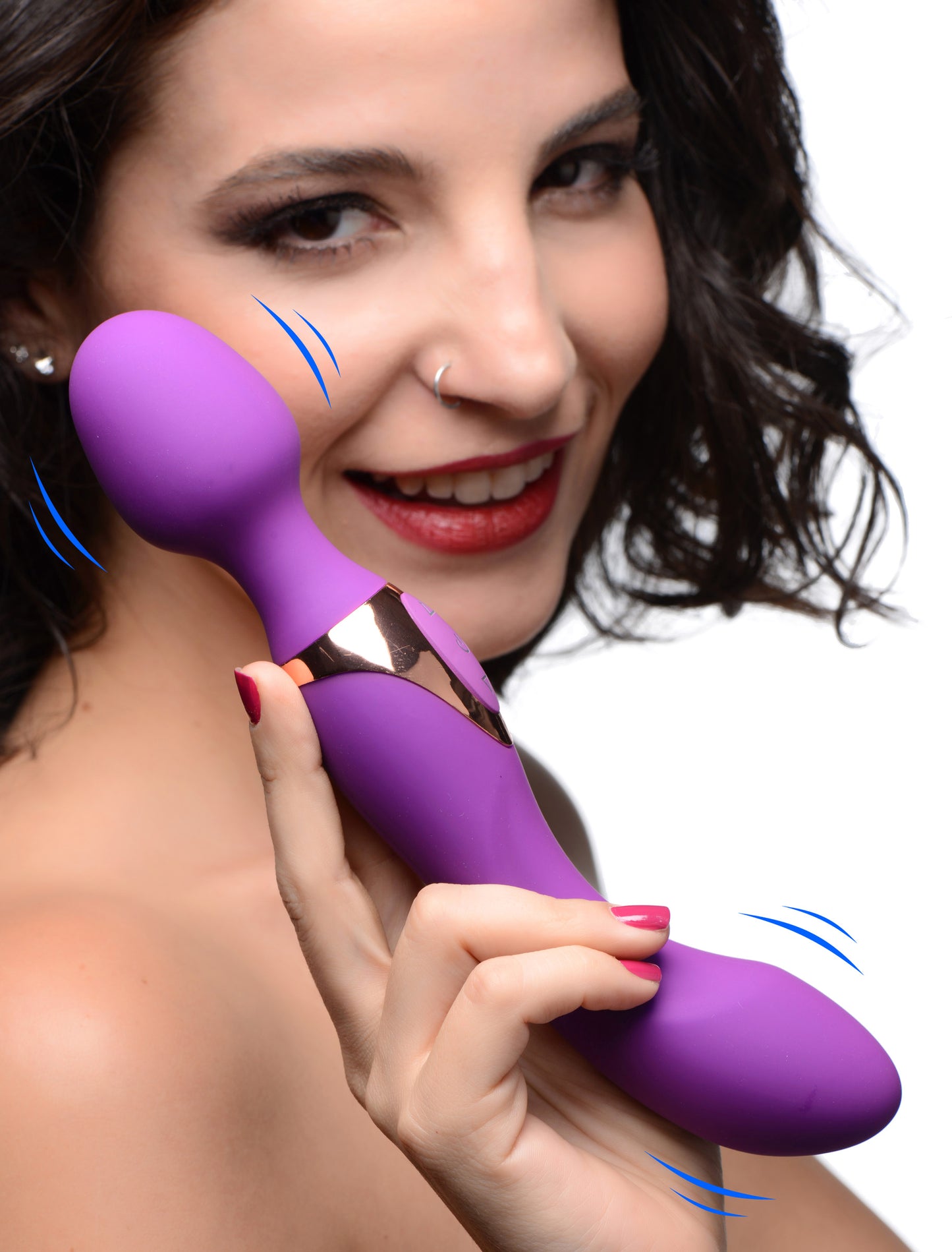 10X Dual Duchess 2-in-1 Silicone Massager - Black