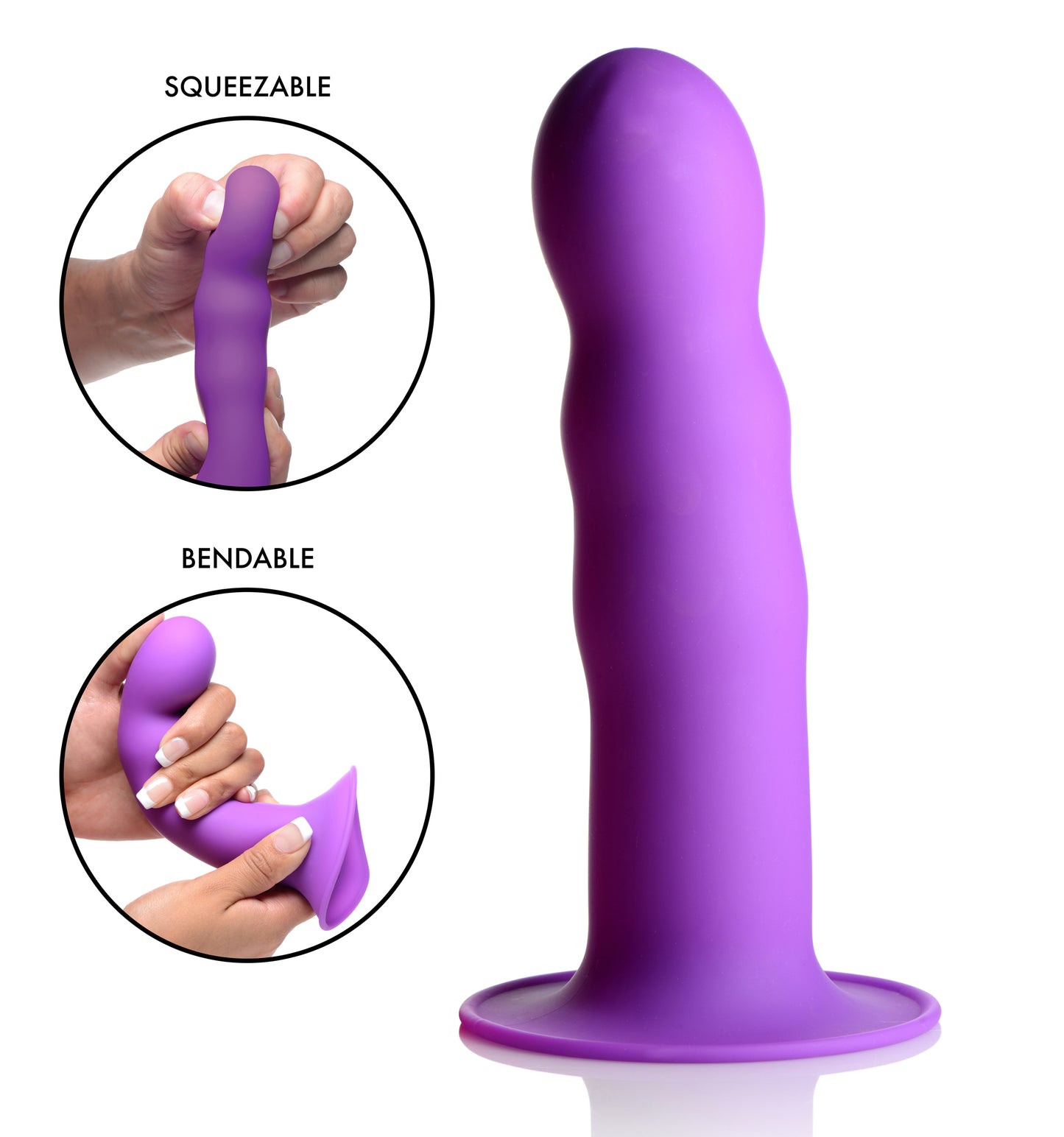 Squeezable Wavy Dildo - Pink