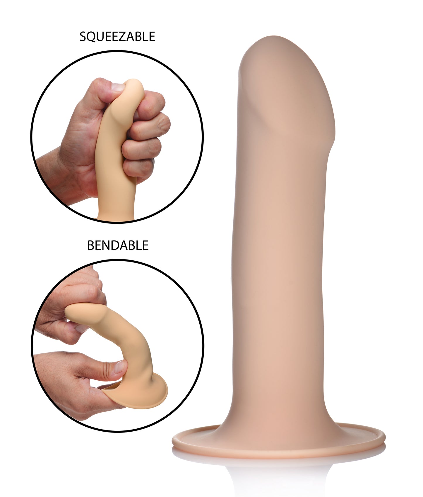 Squeezable Phallic Dildo - Black