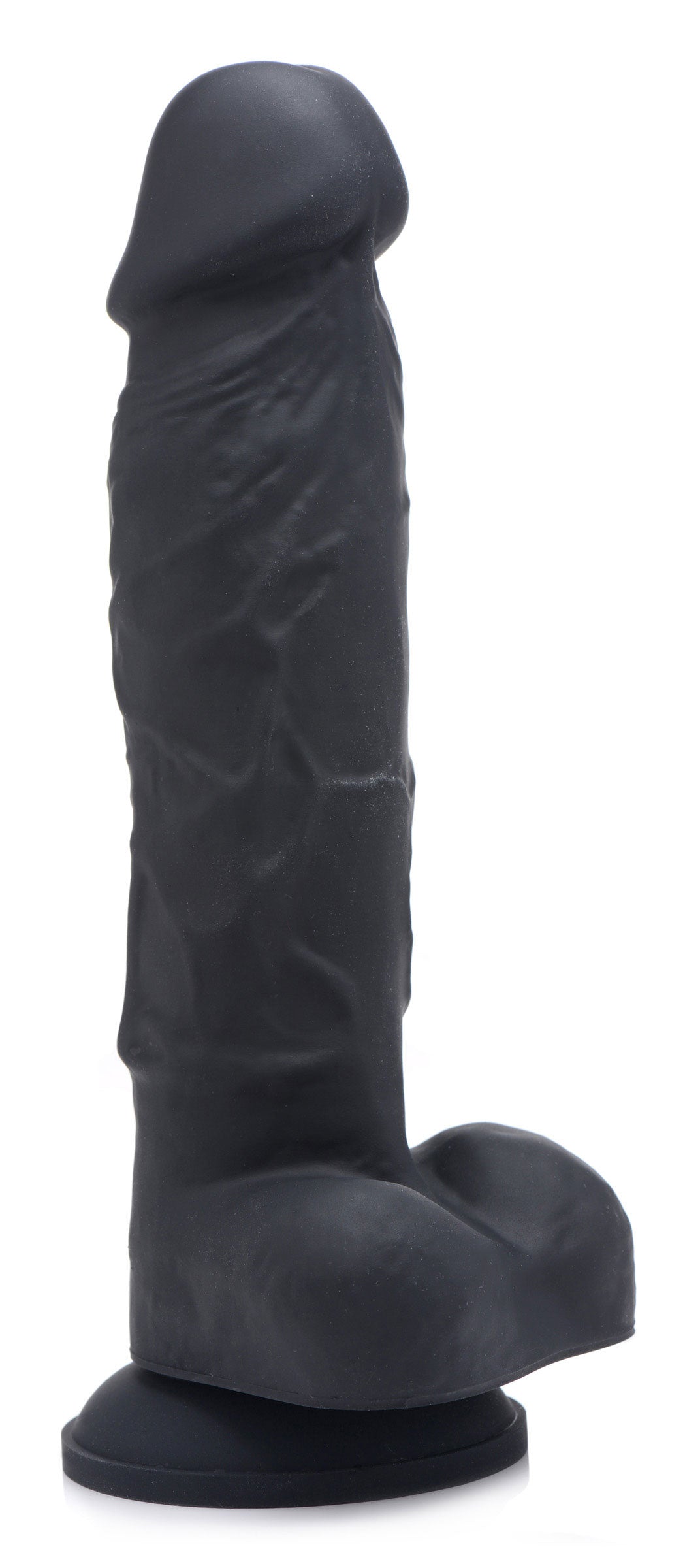 Power Pecker 7 Inch Silicone Dildo with Balls - Black