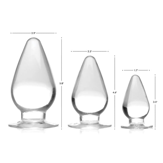 Triple Cones 3 Piece Anal Plug Set - Black