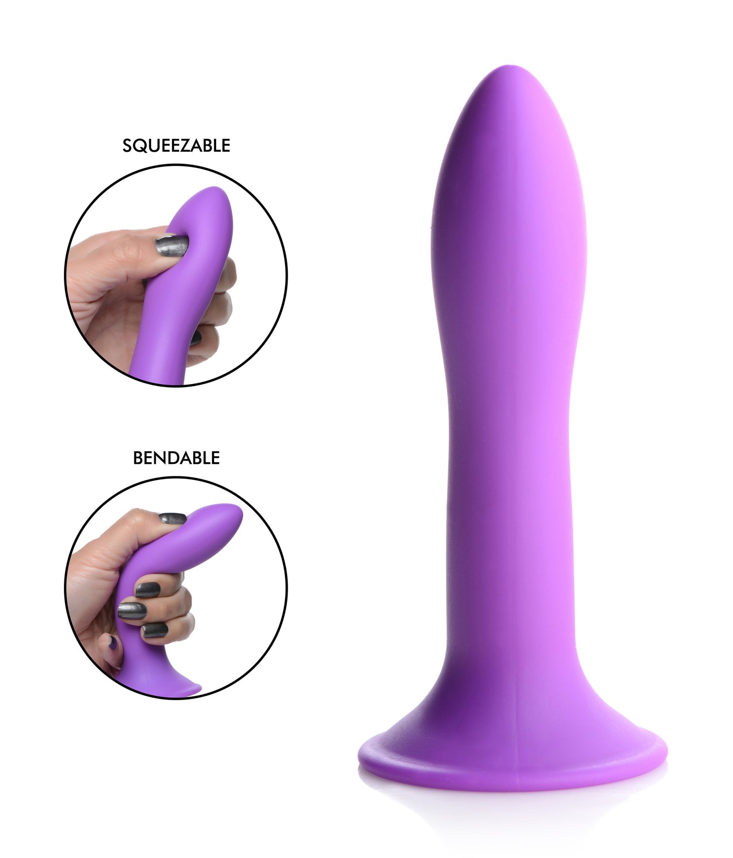 Squeezable Slender Dildo - Black