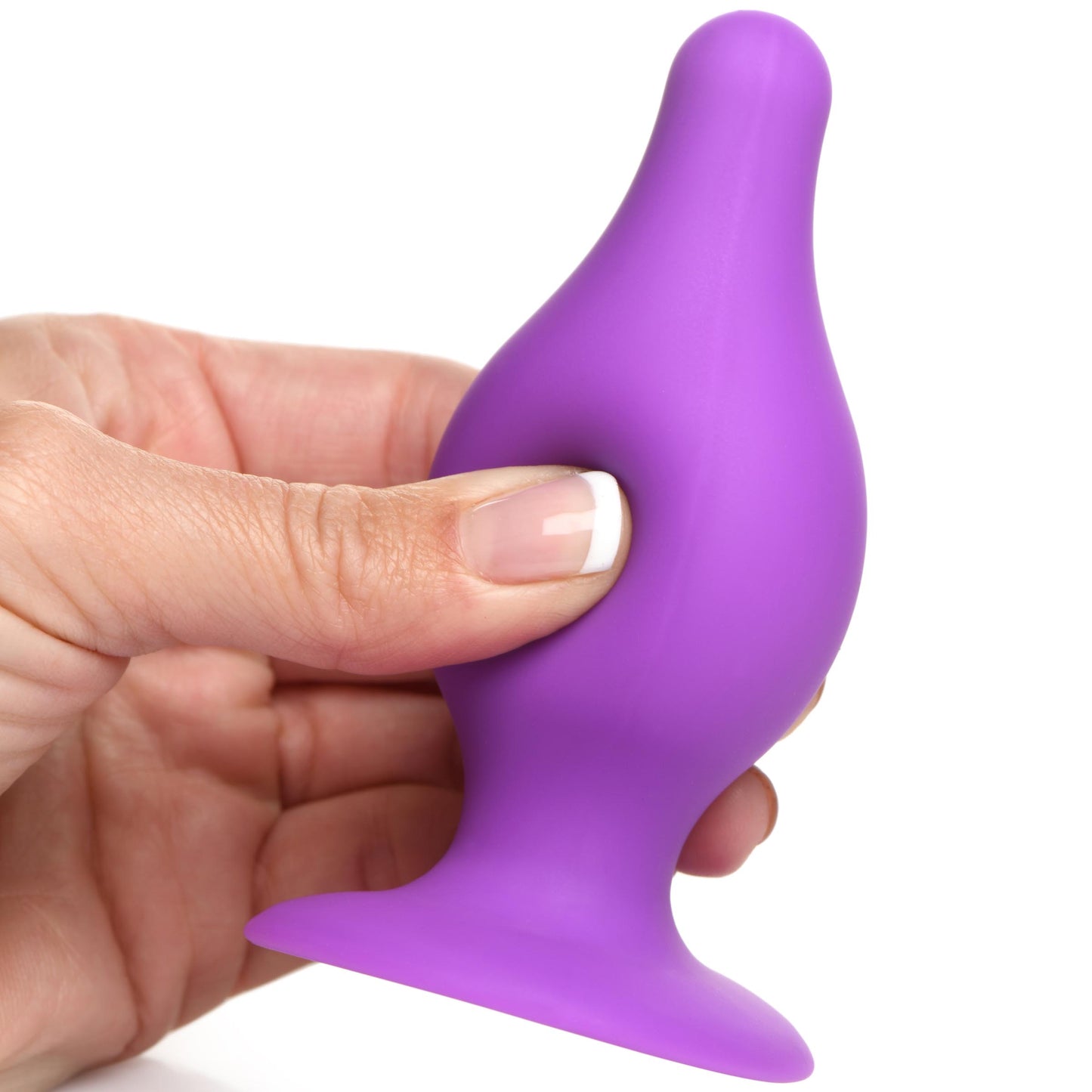 Squeezable Tapered Large Anal Plug - Blue